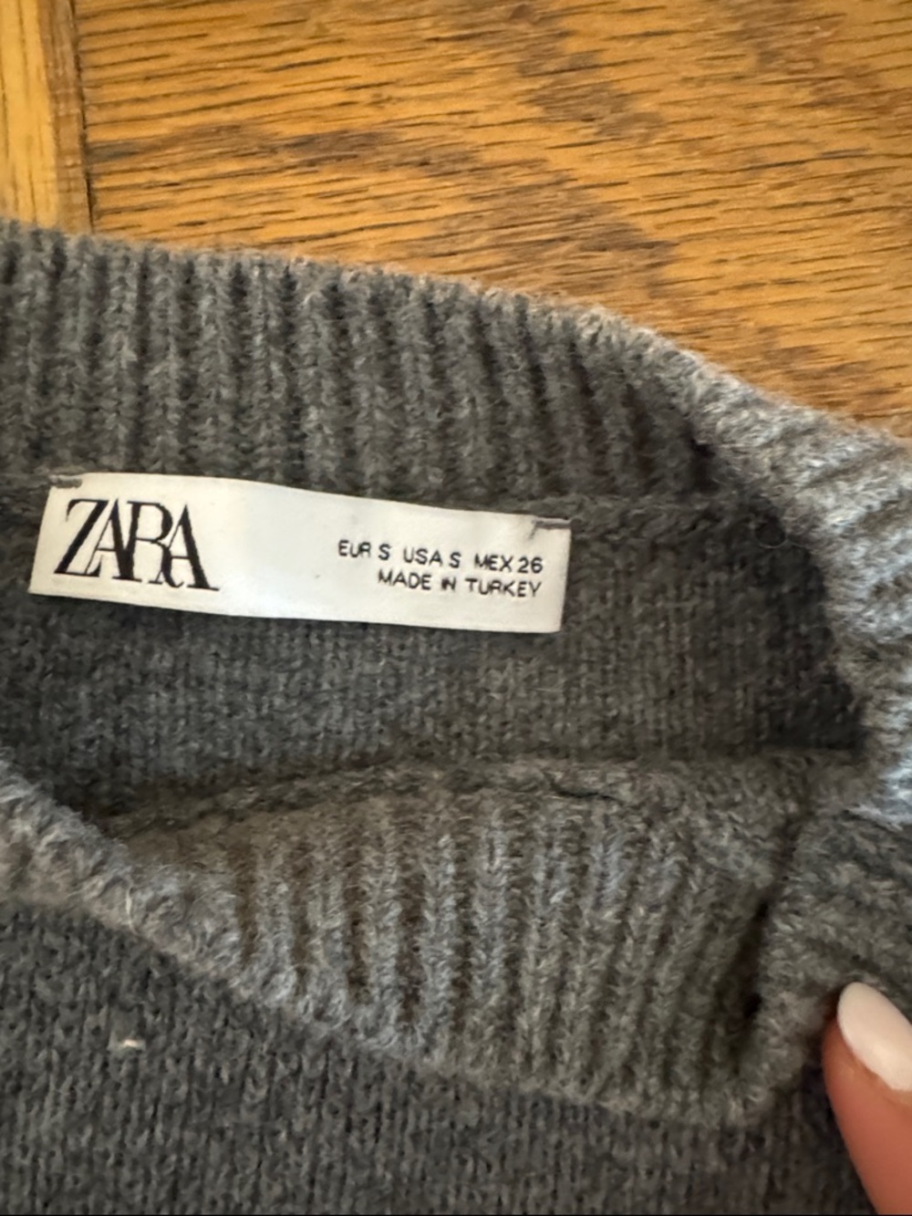 Zara Cut out Knit Wool Blend Sweater in Mid- Gray size Small - Picture 8 of 9